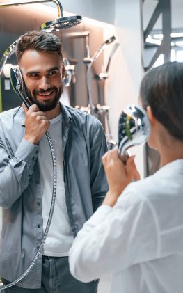 Plumbing and heating conversation happening with shower heads {{brizy_dc_image_alt imageSrc=